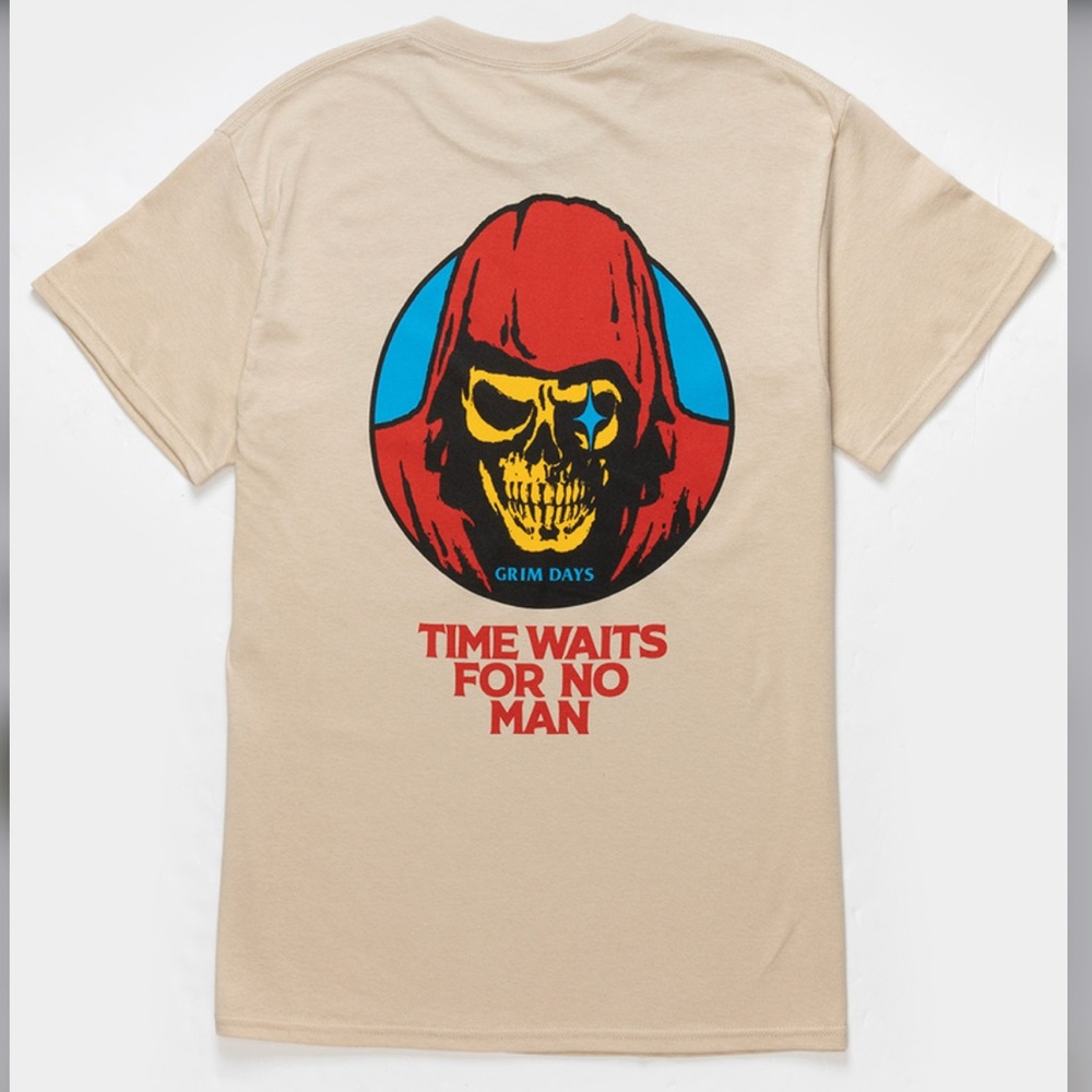 NWT GRIM DAYS Time Waits Mens Tee